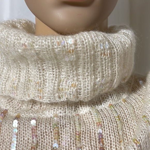 MODA INTERNATIONAL sequinned turtleneck MOHAIR SWEATER S - Picture 4 of 7